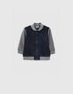 Cardigan navy esprit teddy bébé garçon -1