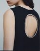 Robe chasuble noire dos-bijou Femme-6