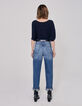 Pull marine tricot boutons dos réversible devant/dos femme-5