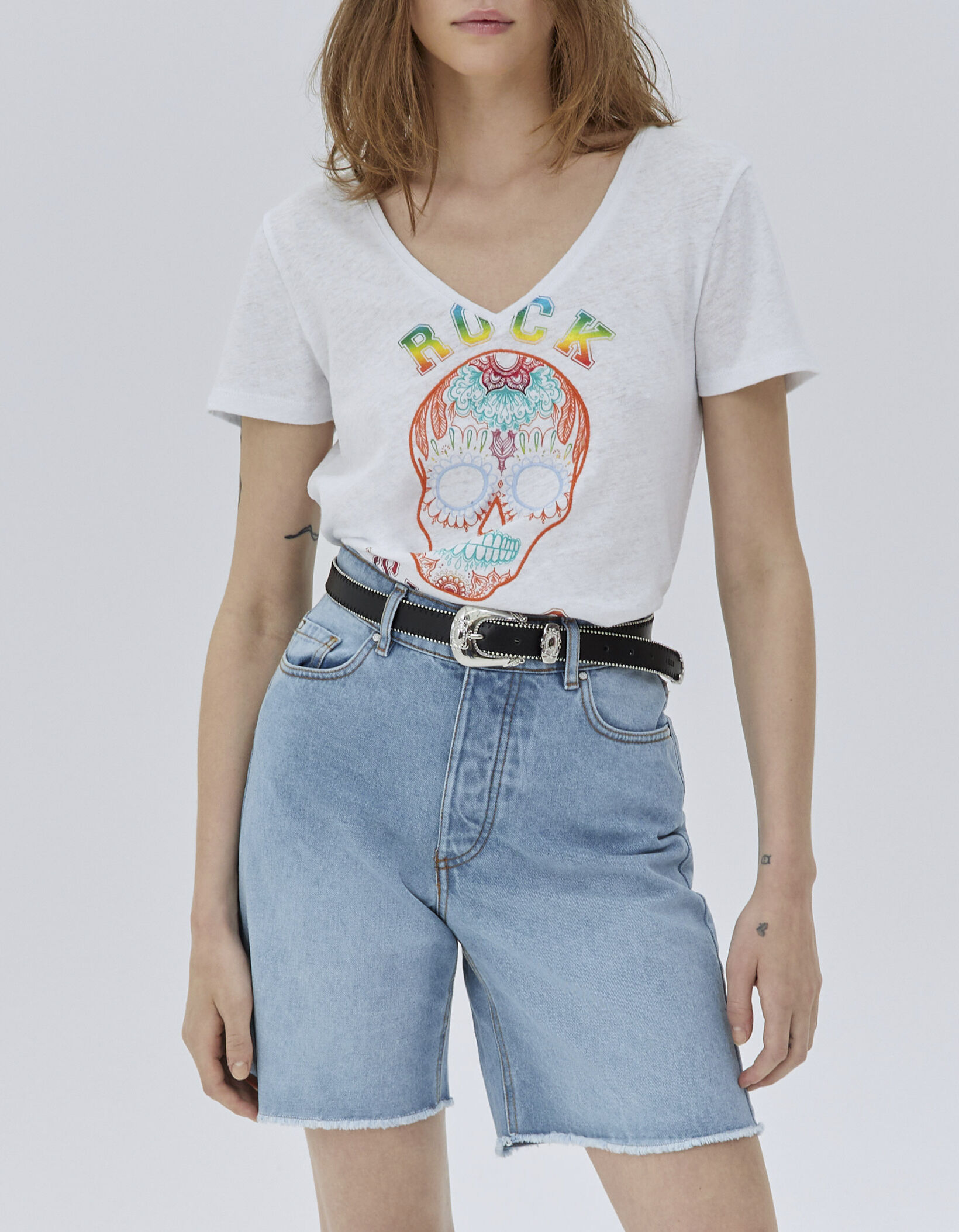 Tee shirt tête de mort zara homme clearance