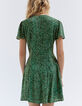 Vestido verde abotonado leopardo mujer-2