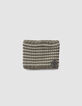 Snood kaki tricot rayé blanc garçon-1