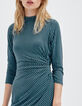 Robe bleue à imprimé optique Femme-3
