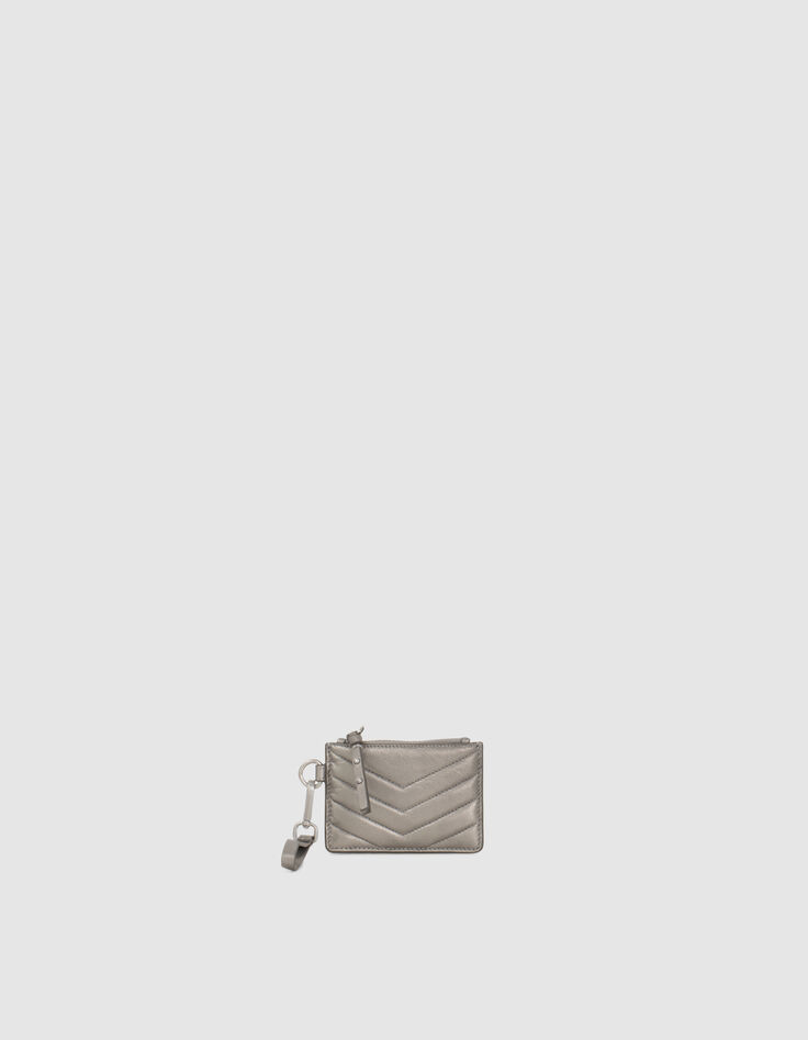 Women&rsquo;s silver leather 1440 Banker card holder-1