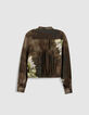 Women's tie and dye khaki shirt-8