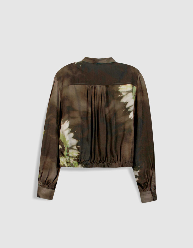 Women's tie and dye khaki shirt-8