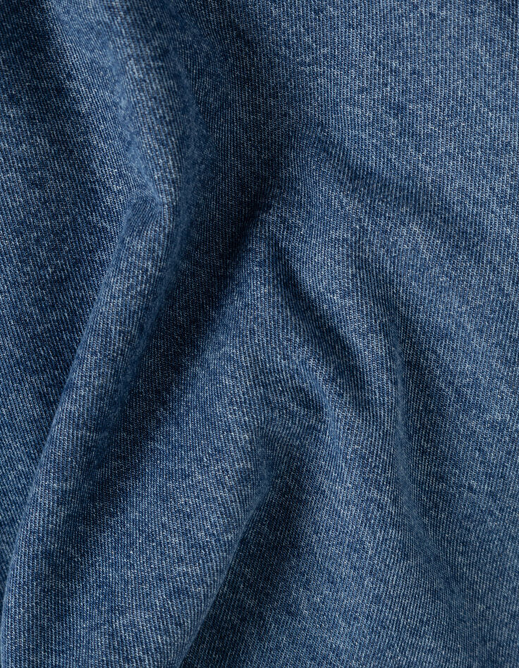 Blauwe denim jurk met drie opgestikte zakken Dames-9