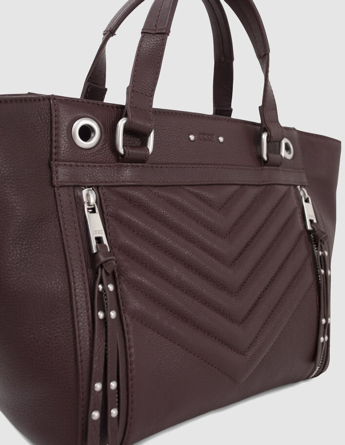 Bolso cabás 1440 Medium granate cuero mujer-4