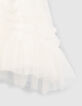 Girls’ off-white tulle skirt with gold waistband-4
