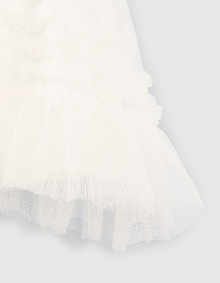 Girls’ off-white tulle skirt with gold waistband-4