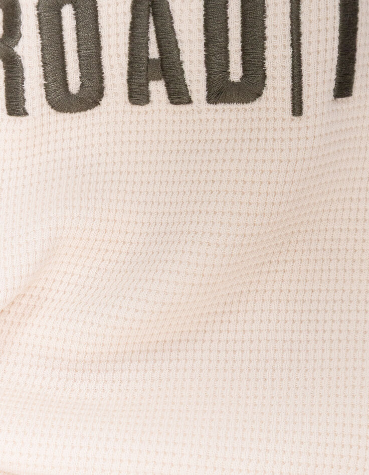 Boys’ white waffle T-shirt with embroidery front and back-7