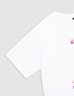 T-shirt blanc coton bio visuel bol de pâtes fille-8