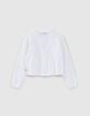 Cardigan écru tricot ajouré zippé fille-4