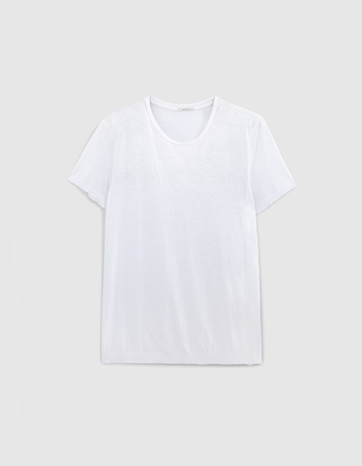 T-shirt blanc coton modal Homme-5