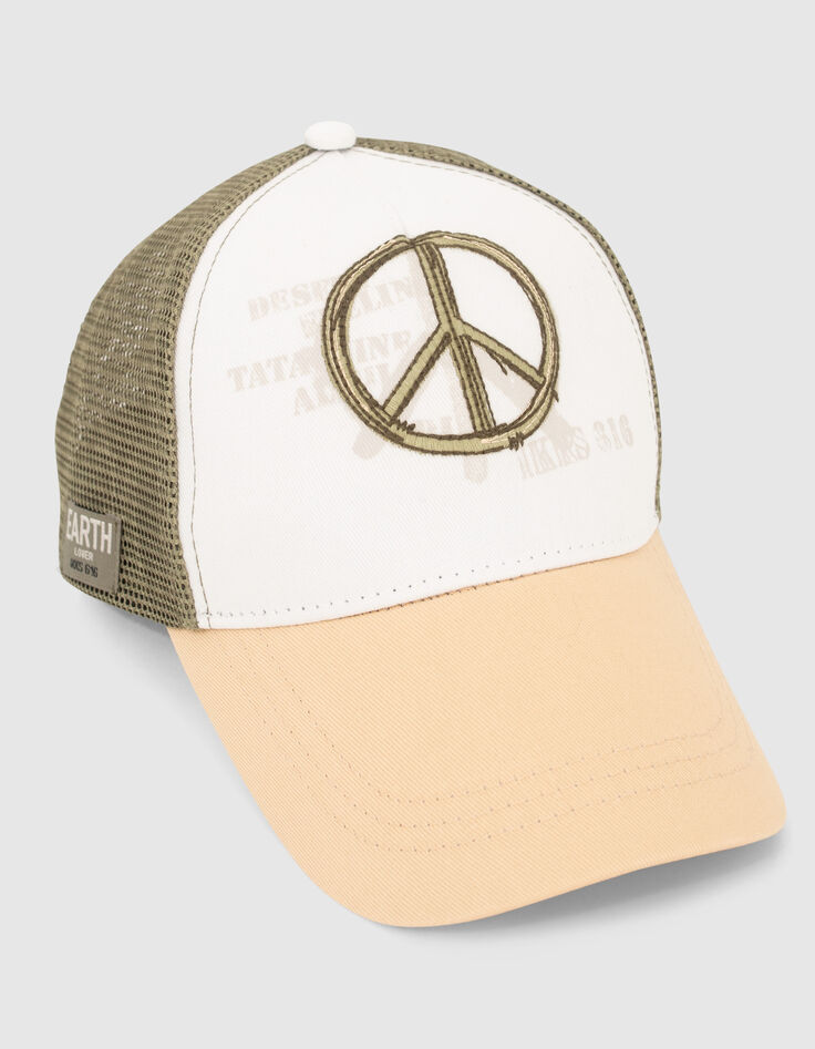 Casquette tricolore broderie peace & love garçon-4
