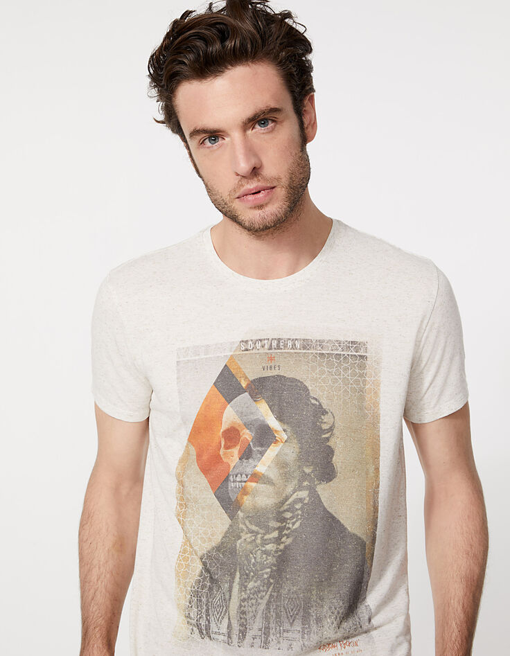 Camiseta natural arty-calavera Hombre-4