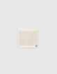 Girls’ ecru snood with gold lurex ribbing-1