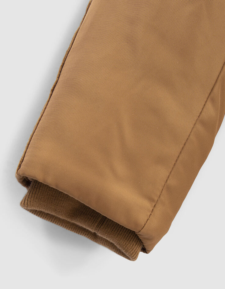 Camel gevoerde parka nylon en fluweel jongens-5