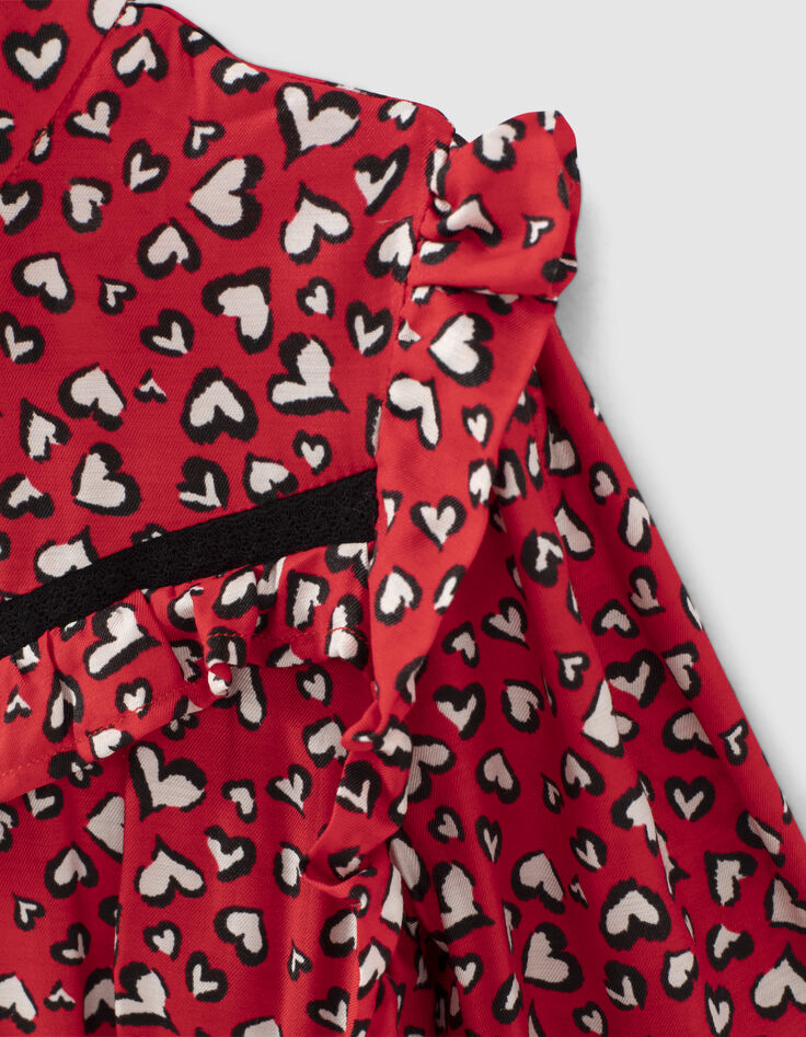 Vestido rojo corazones mini me niña-5