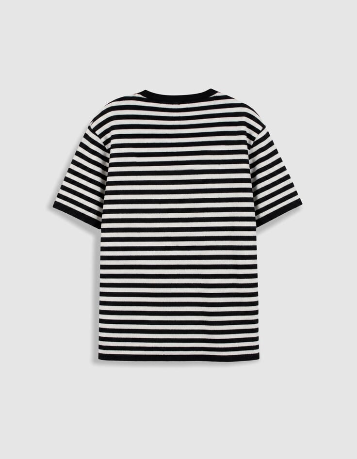 T-shirt marini&egrave;re marine rayures blanches Homme-6