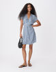 Women's blue floral print short dress-2