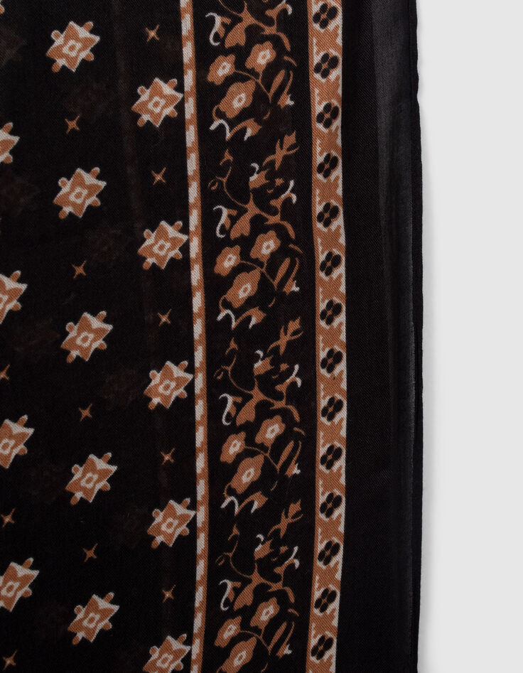 Fular negro estampado minimalista rock hombre-5