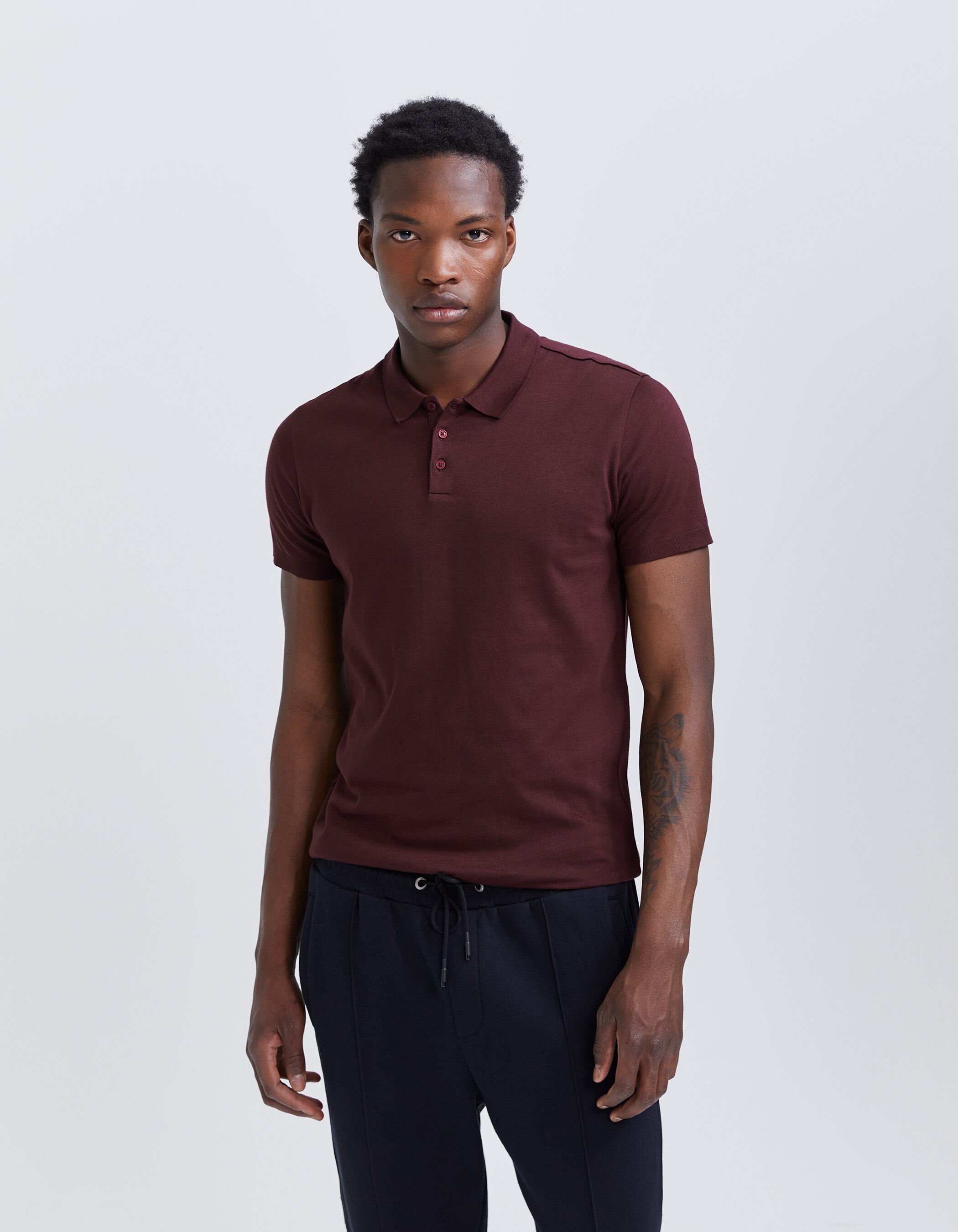 Burgundy polo shirt mens outlet
