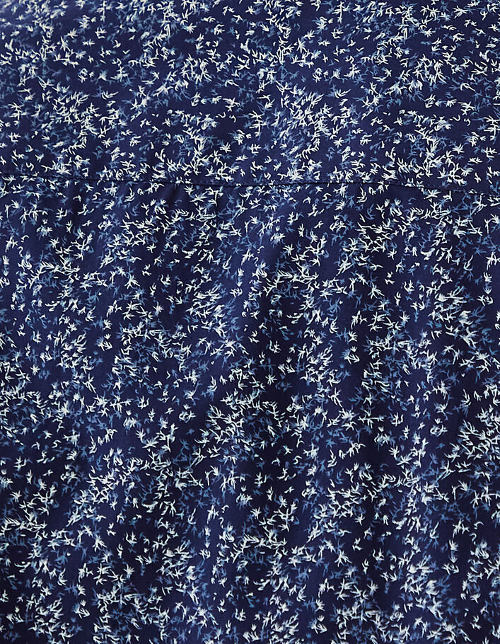 Donkerblauw SLIM hemd plantenprint Heren - IKKS