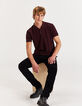 Polo bordeaux bi matière IKKS BETTER Homme-2