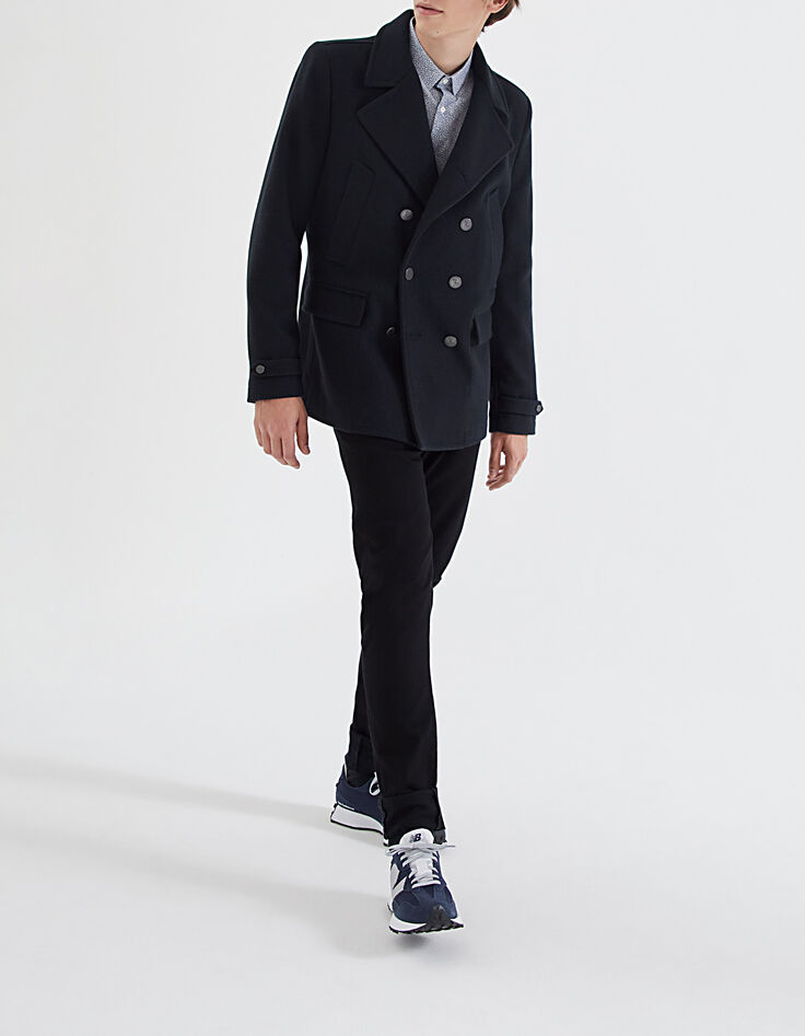 Chaquetón marino con punto de lana en relieve Hombre-6