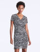 Vestido drapeado crepé de viscosa estampado cebra-3