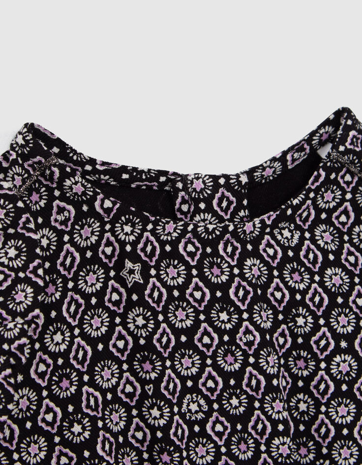 Robe noire imprimé rock Ecovero® bébé fille-2