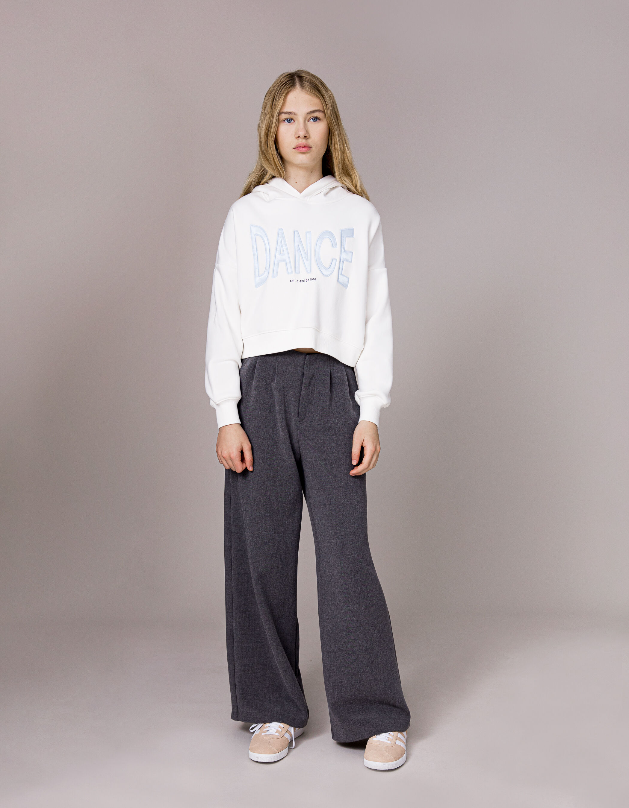 Pantalon LARGE gris fille IKKS