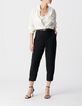 Pantalon noir droit Femme-1