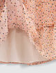 Kurzer Mädchenrock, Blumenprint in Tachismus-Optik, Peach-5