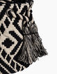 Sac seau blanc cass&eacute; et noir tiss&eacute; fille-4