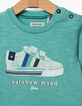 Tee-shirt turquoise visuel tennis bébé garçon -2