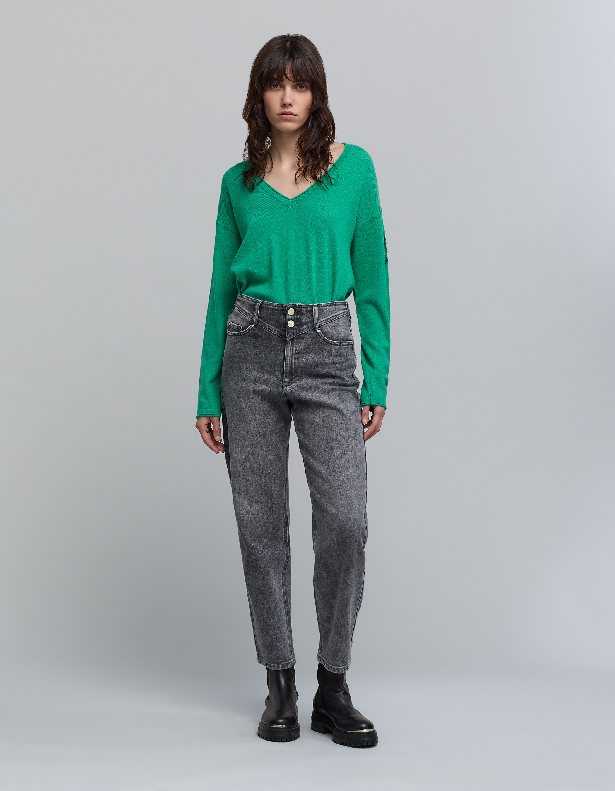 Pull vert tricot 100 cachemire Femme IKKS