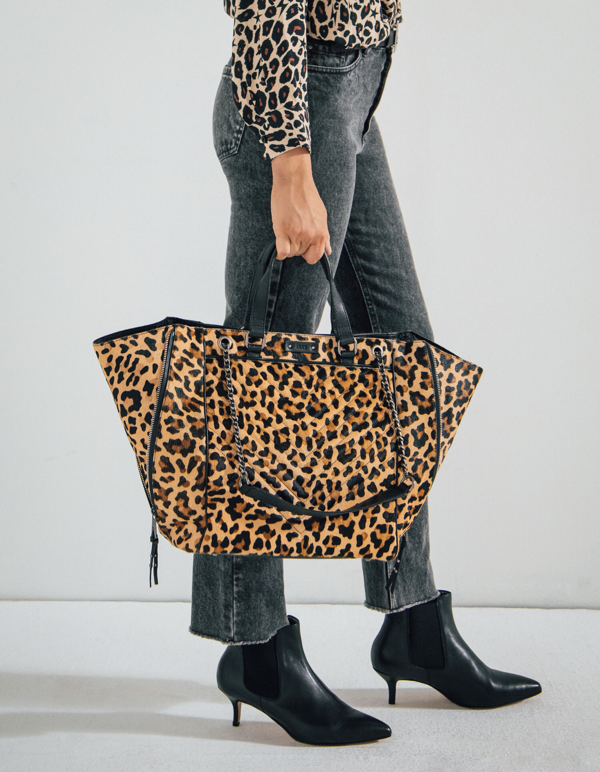 Sac shop cuir leopard