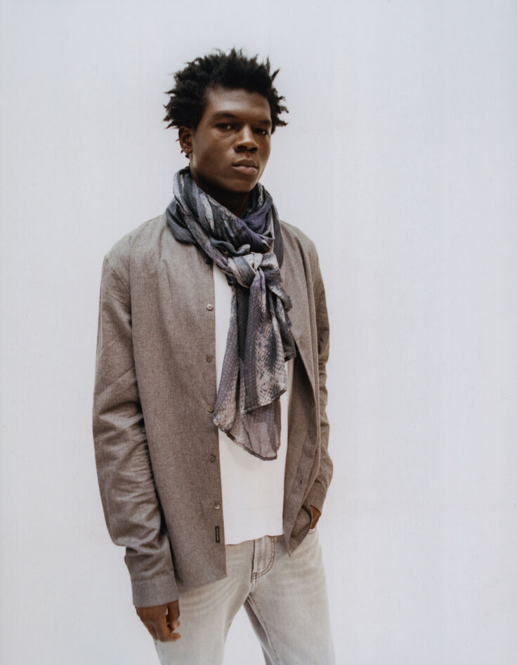 Men's navy graphic scarf-2