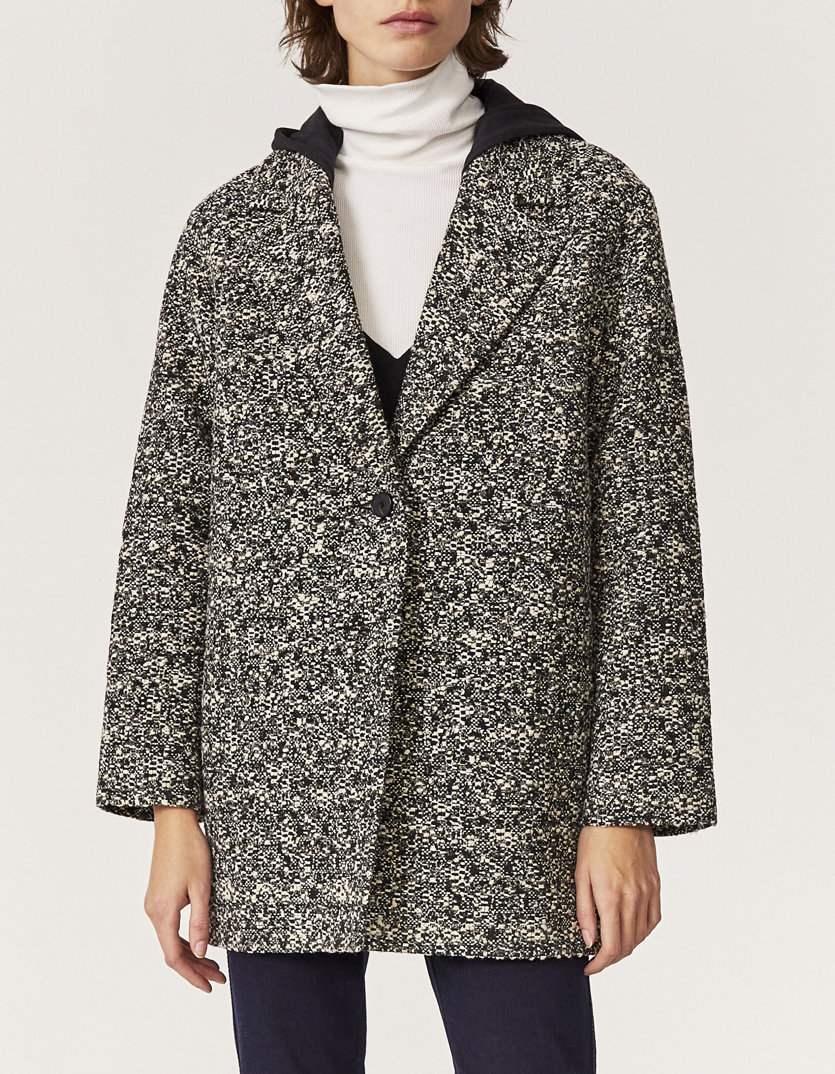 Manteau long deals laine capuche femme
