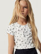 Camiseta blanco roto estampado conchas niña-1