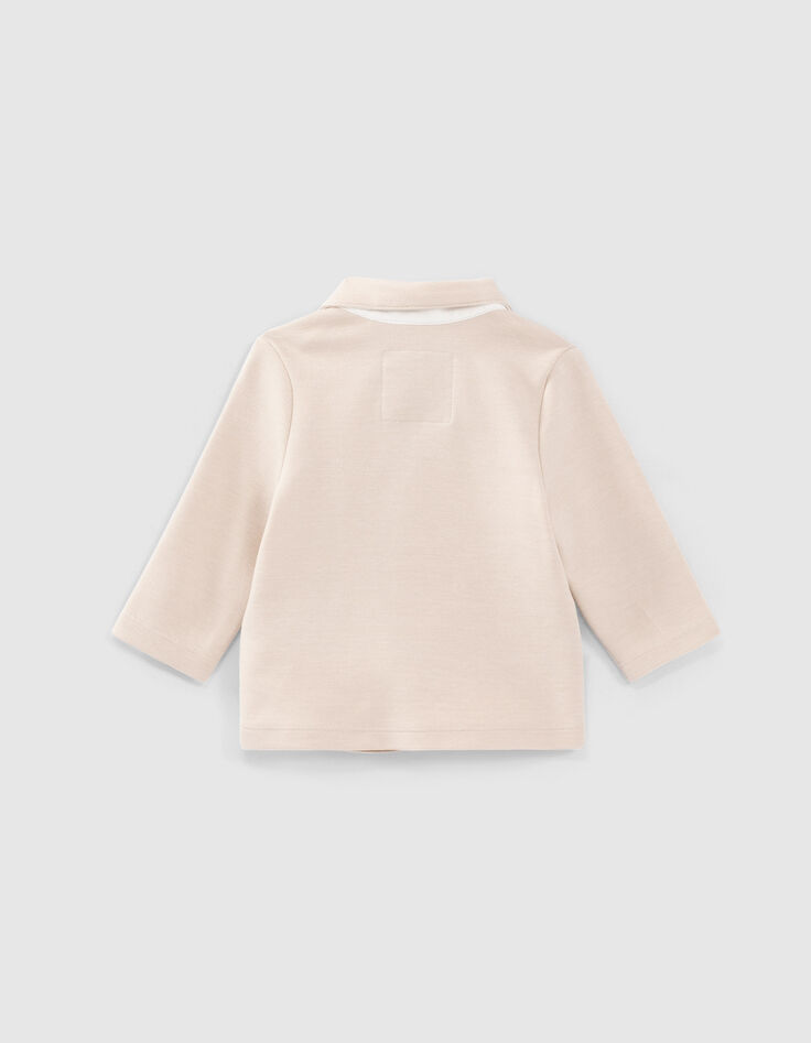 Baby boys’ light beige organic knit jacket-3