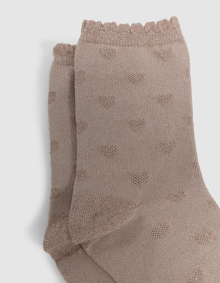 Rosa, goldene und schwarze Mädchensocken-5