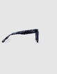 Schwarze Sonnenbrille Billy graue Gläser-4