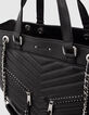 Sac cabas LE 1440 Rock noir cuir clout&eacute; Femme-3