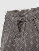 Light grey jeansshort bio slijtplekken meisjes-2