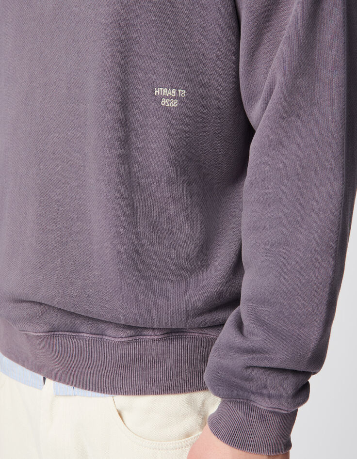 Sweat parma verwaschene Stickerei aus Fleece Herren-5