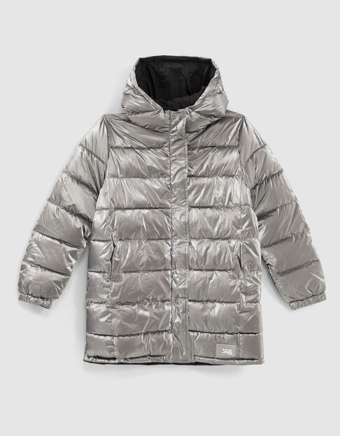 Girls’ black and silver reversible padded jacket - IKKS