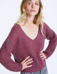 Women's mauve fluffy wool cropped sweater-1